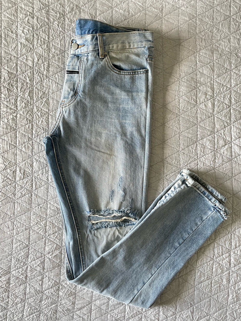 Men's Slim Fit Distressed Jeans - 36W - Picture 5 of 7